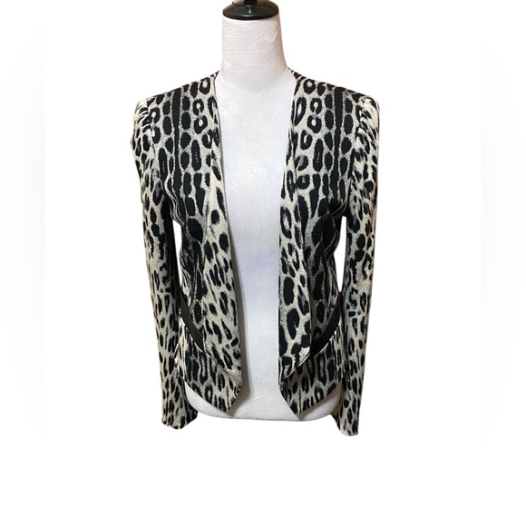 bebe Jackets & Blazers - BeBe Knit Cropped Animal Print Jacket